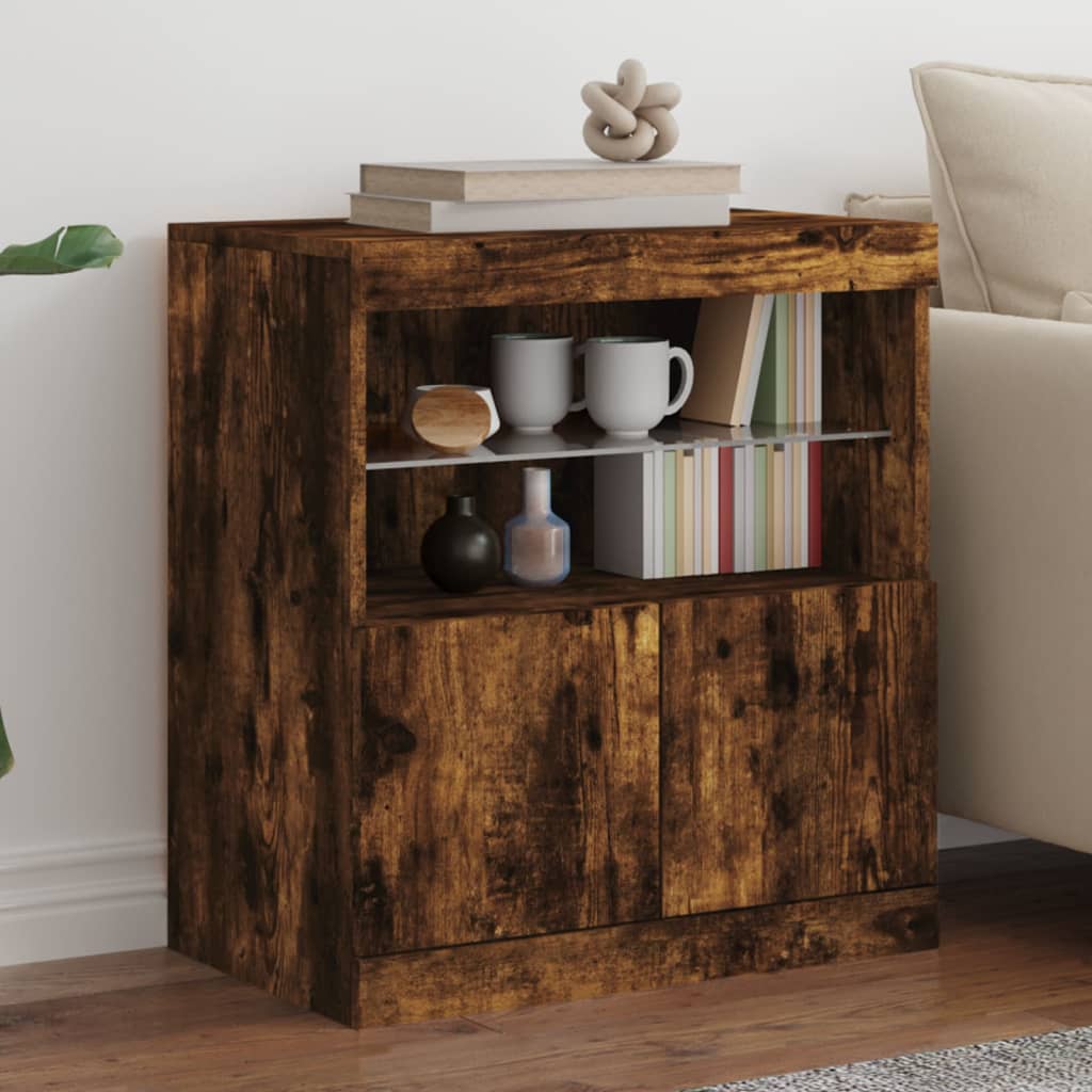 Sideboard Räuchereiche mit LED 60x37x67 cm