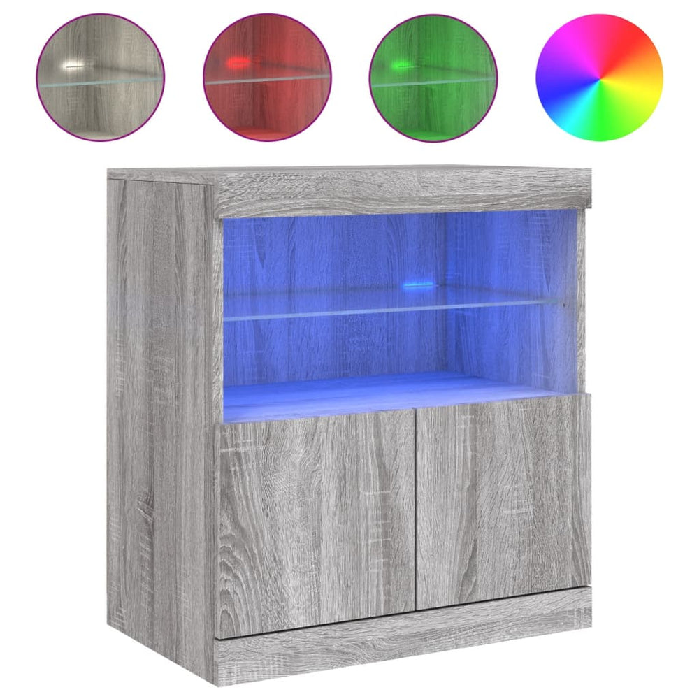 vidaXL Sideboard with LED Lights Sonoma Grey 60x37x67 cm