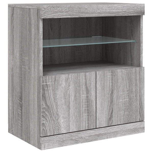Sideboard Grau Sonoma mit LED 60cm