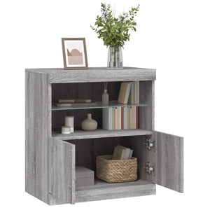 Sideboard Grau Sonoma mit LED 60cm