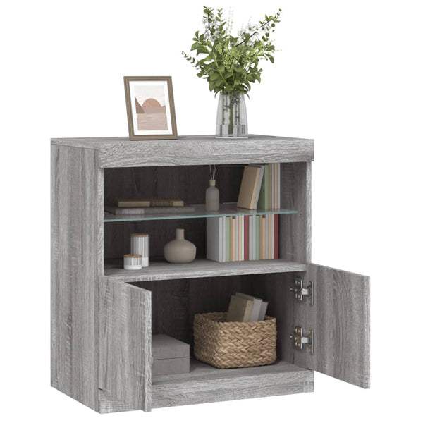 Sideboard Grau Sonoma mit LED 60cm