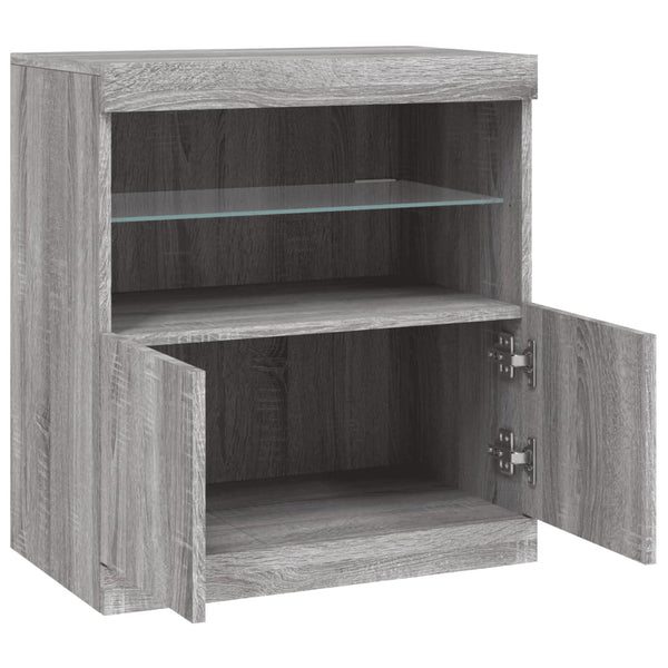 Sideboard Grau Sonoma mit LED 60cm