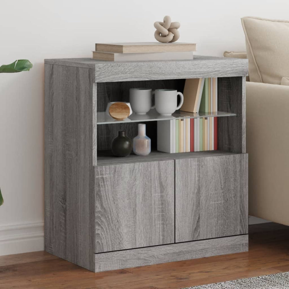 vidaXL Sideboard with LED Lights Sonoma Grey 60x37x67 cm