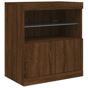 Sideboard mit LED Braun Eichenoptik 60 cm