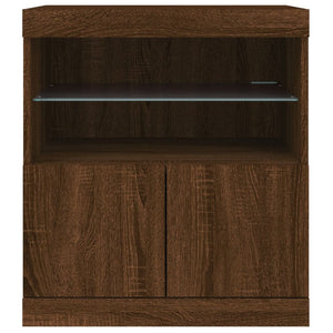 Sideboard mit LED Braun Eichenoptik 60 cm