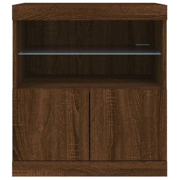 Sideboard mit LED Braun Eichenoptik 60 cm