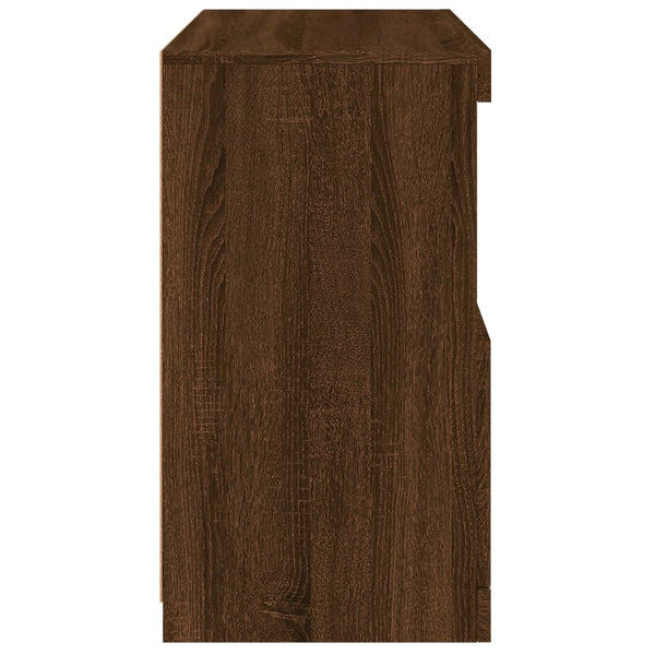 Sideboard mit LED Braun Eichenoptik 60 cm
