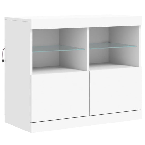 Sideboard mit LED Weiß 81x37x67 cm