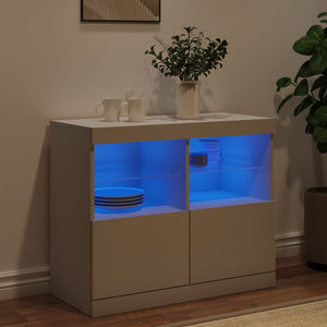 Sideboard mit LED Weiß 81x37x67 cm