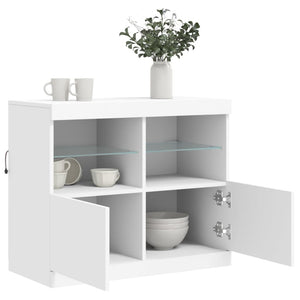 Sideboard mit LED Weiß 81x37x67 cm