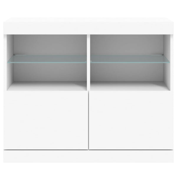 Sideboard mit LED Weiß 81x37x67 cm