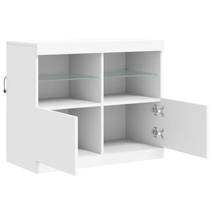 Sideboard mit LED Weiß 81x37x67 cm
