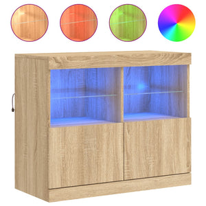 Sideboard mit LED Sonoma-Eiche 81x37x67 cm