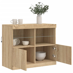 Sideboard mit LED Sonoma-Eiche 81x37x67 cm