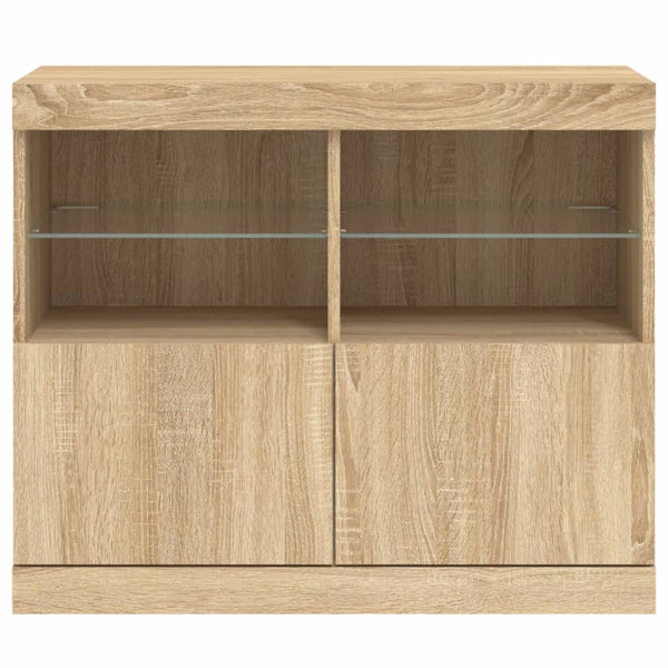Sideboard mit LED Sonoma-Eiche 81x37x67 cm