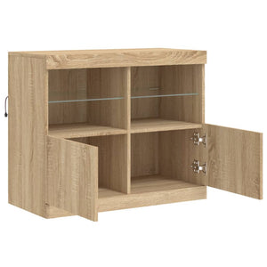 Sideboard mit LED Sonoma-Eiche 81x37x67 cm