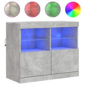 Sideboard mit LED Betongrau 81x37x67 cm
