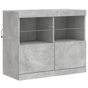 Sideboard mit LED Betongrau 81x37x67 cm