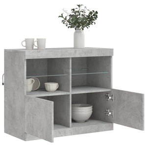Sideboard mit LED Betongrau 81x37x67 cm