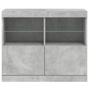 Sideboard mit LED Betongrau 81x37x67 cm