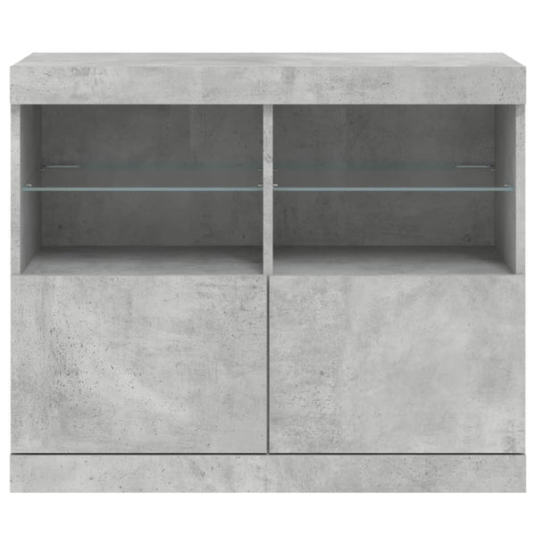 Sideboard mit LED Betongrau 81x37x67 cm