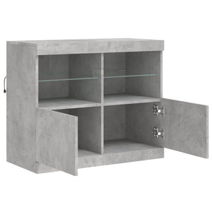 Sideboard mit LED Betongrau 81x37x67 cm