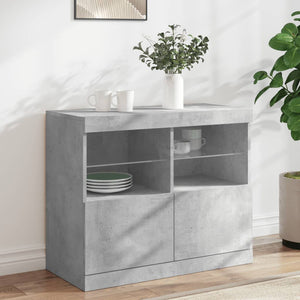 Sideboard mit LED Betongrau 81x37x67 cm