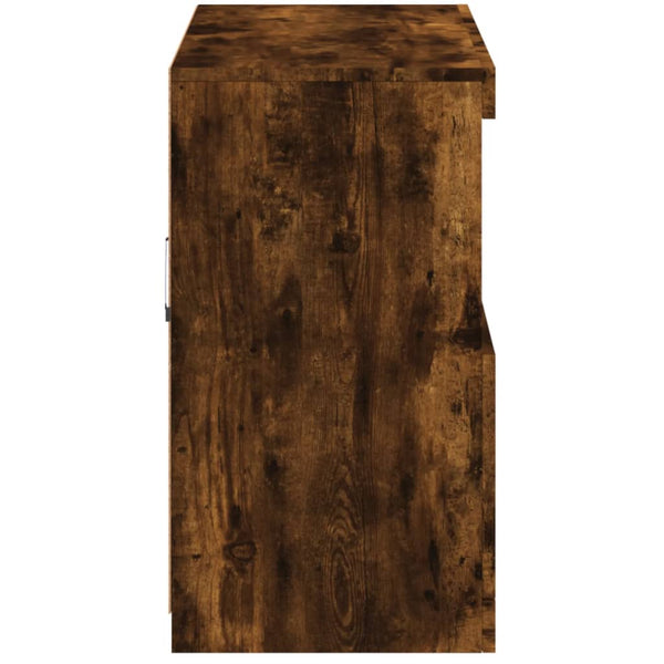 Sideboard mit LED-Leuchten, Räuchereiche, 81 cm