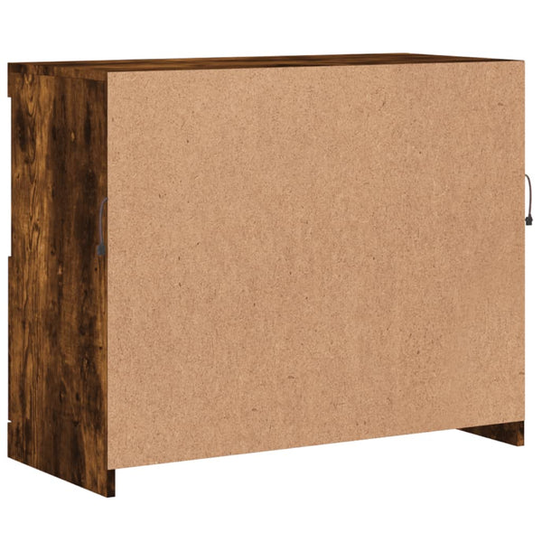 Sideboard mit LED-Leuchten, Räuchereiche, 81 cm