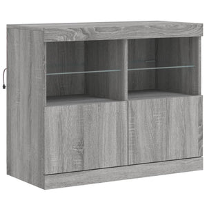 Graues Sideboard mit LED-Beleuchtung 81 cm