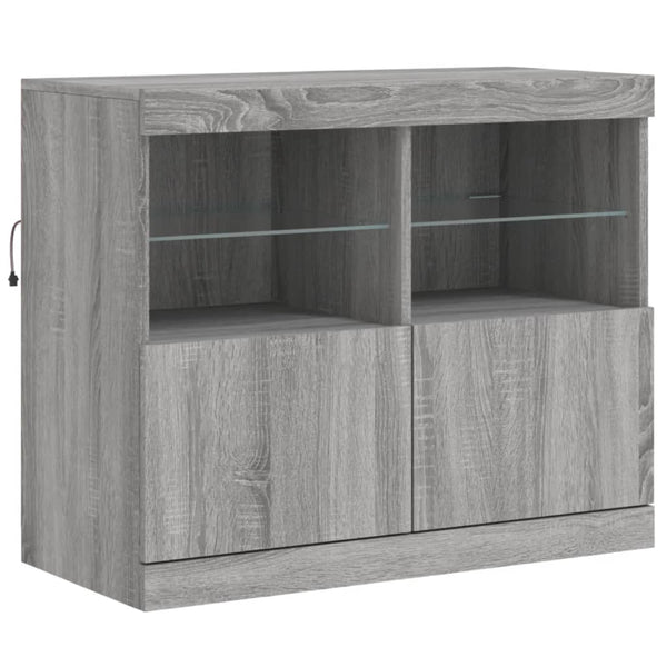 Graues Sideboard mit LED-Beleuchtung 81 cm