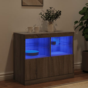 Graues Sideboard mit LED-Beleuchtung 81 cm