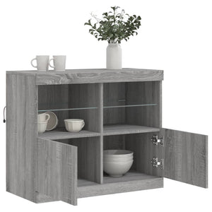Graues Sideboard mit LED-Beleuchtung 81 cm