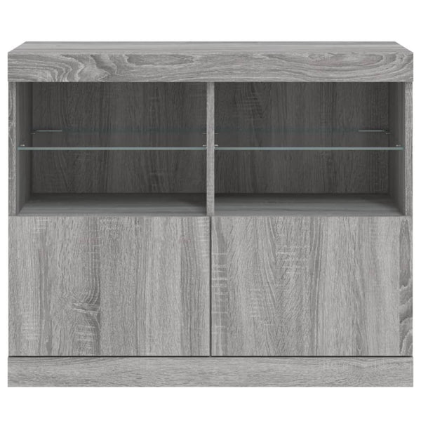 Graues Sideboard mit LED-Beleuchtung 81 cm