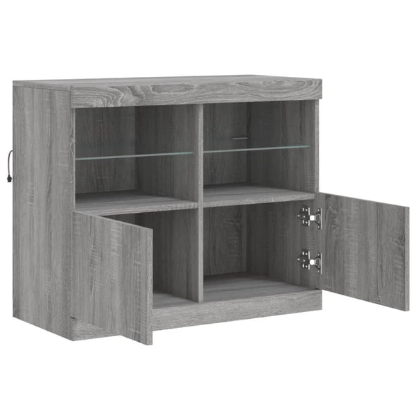 Graues Sideboard mit LED-Beleuchtung 81 cm