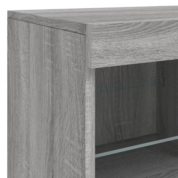 Graues Sideboard mit LED-Beleuchtung 81 cm