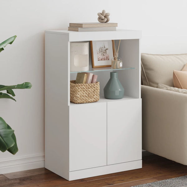 Sideboard mit LED Weiß 60,5x37x100 cm