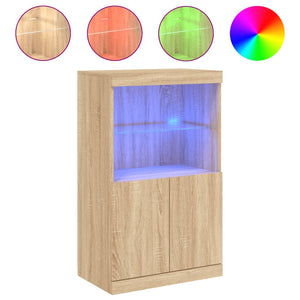 Sideboard Sonoma-Eiche mit LED-Leuchten 60,5x37x100 cm