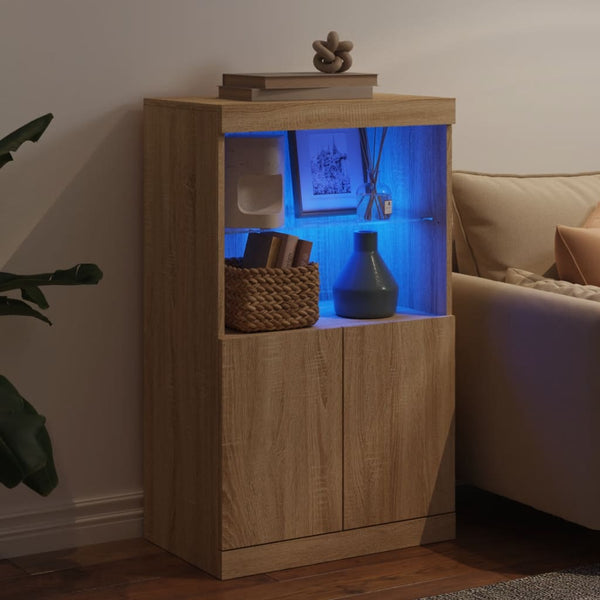 Sideboard Sonoma-Eiche mit LED-Leuchten 60,5x37x100 cm