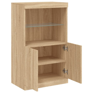 Sideboard Sonoma-Eiche mit LED-Leuchten 60,5x37x100 cm