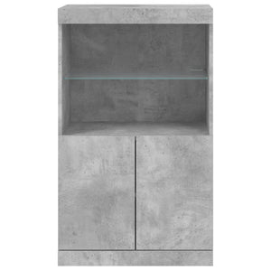 Sideboard mit LED Betongrau 60,5x37x100 cm