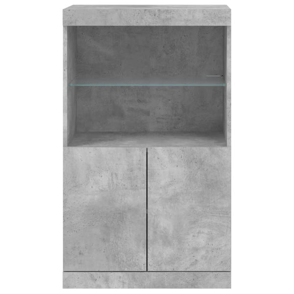 Sideboard mit LED Betongrau 60,5x37x100 cm