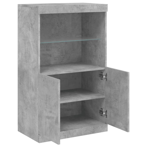 Sideboard mit LED Betongrau 60,5x37x100 cm