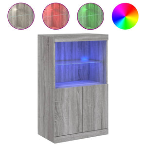 Sideboard Grau Sonoma mit LED-Leuchten 60,5x37x100 cm