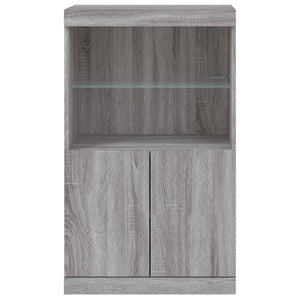 Sideboard Grau Sonoma mit LED-Leuchten 60,5x37x100 cm