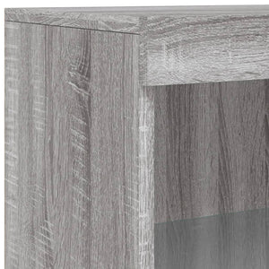 Sideboard Grau Sonoma mit LED-Leuchten 60,5x37x100 cm