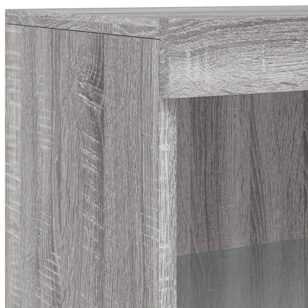 Sideboard Grau Sonoma mit LED-Leuchten 60,5x37x100 cm
