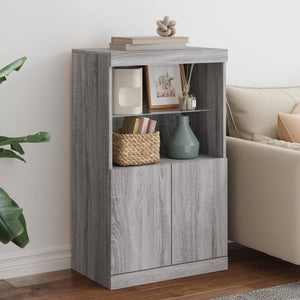Sideboard Grau Sonoma mit LED-Leuchten 60,5x37x100 cm