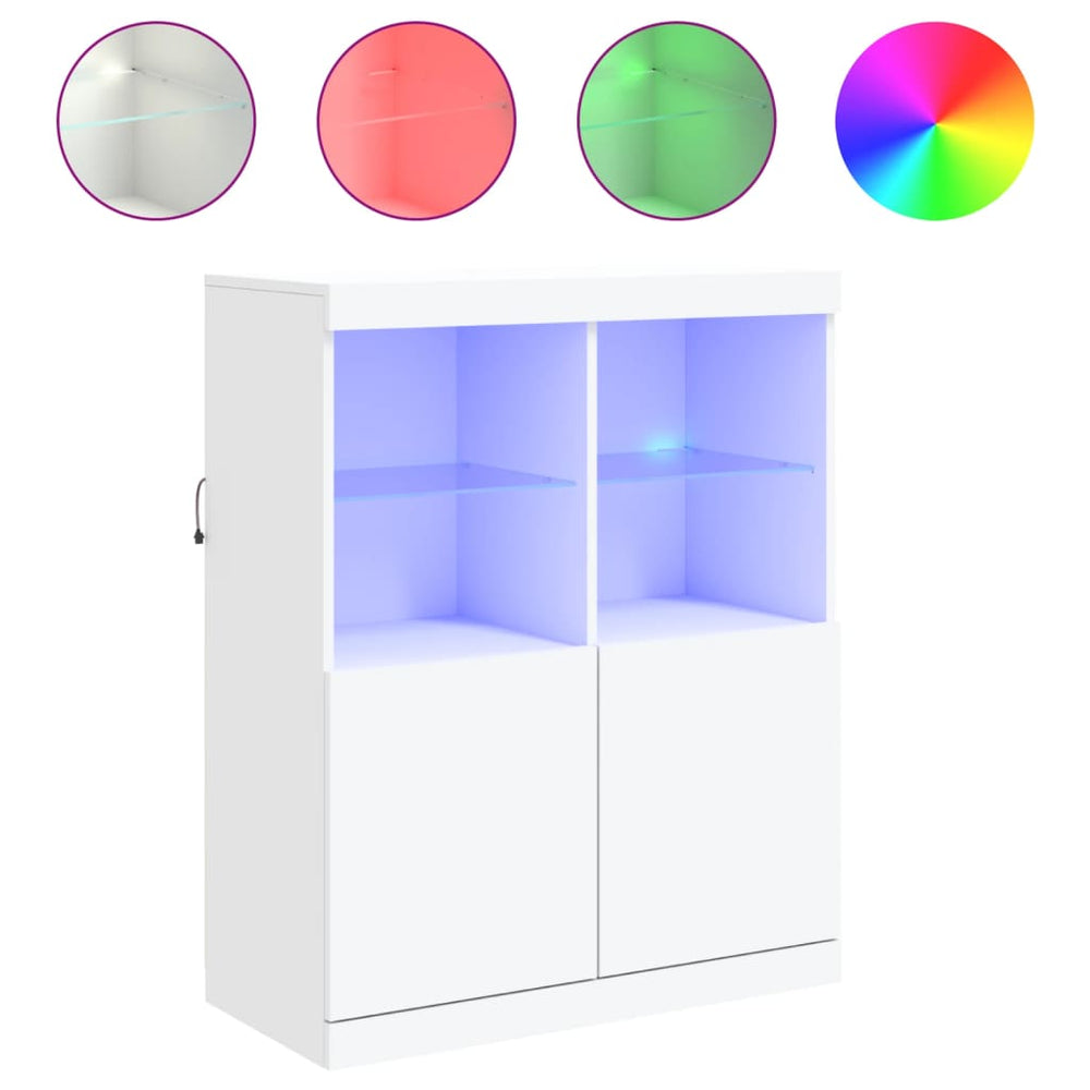 Sideboard mit LED Weiß 81x37x100 cm