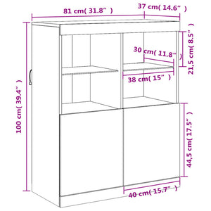 Sideboard mit LED Weiß 81x37x100 cm